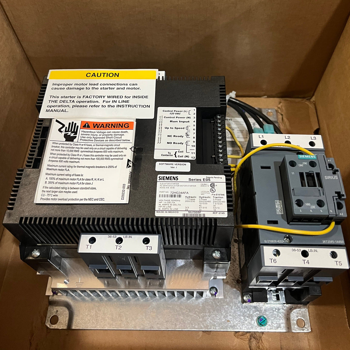 SIEMENS Elevator Soft Starter 72HG34AFP