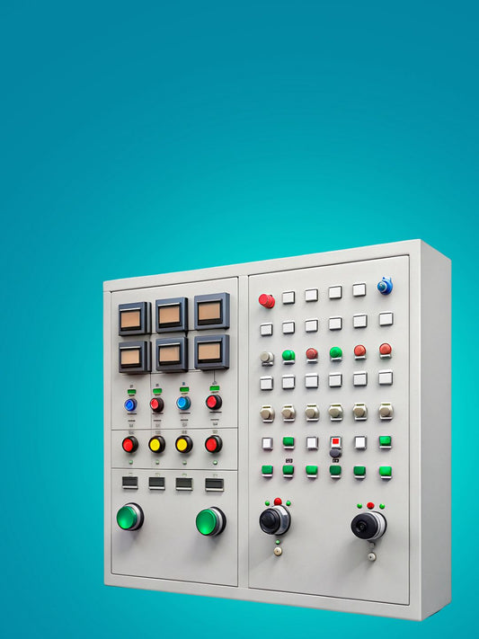 Control panel with various buttons